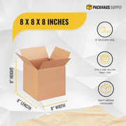 8 x 8 x 8" Corrugated Shipping Boxes