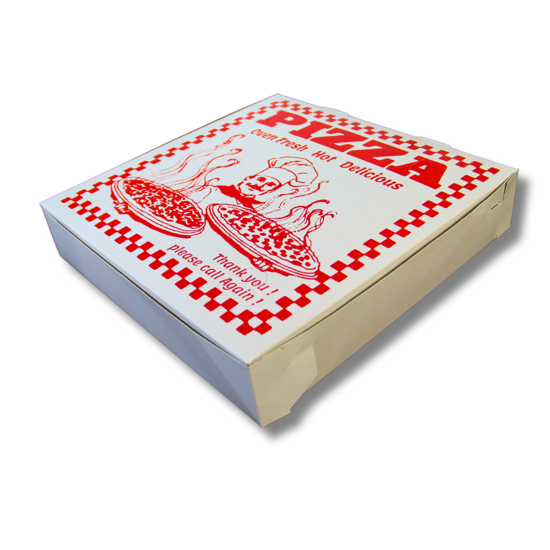 White Clay Coated Pizza Boxes with Design – 10 x 10 x 2
