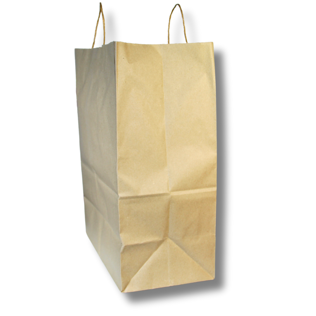 Brown Paper Bag with Handle – 13 x 7 x 17 (50 Count)