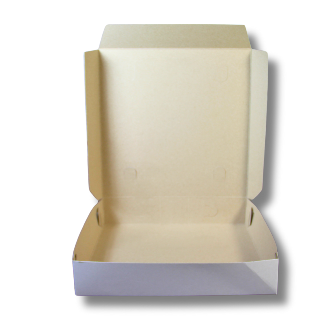 White Clay Coated Pizza Box with Design – 12 x 12 x 2 (25 Count)