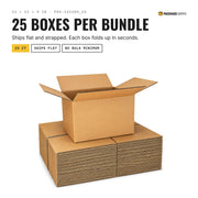 Bundle of 25 13 × 11 × 9 in shipping boxes, shipped flat and strapped