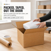 Packing an order into a 14 × 12 × 9 in shipping box