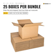 Bundle of 25 15 × 12 × 10 in shipping boxes, shipped flat and strapped