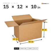 15 × 12 × 10 in shipping box with length, width and height marked