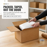 Packing an order into a 15 × 12 × 10 in shipping box